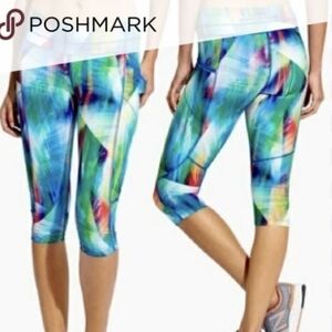 Athleta Leggings Large Capri Pant Blue Multi Color